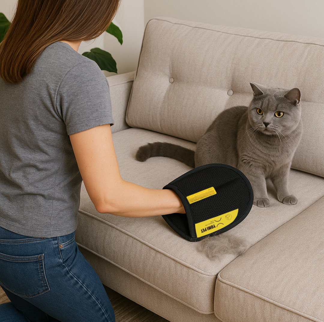 כפפת קושקה - כפפה אלקטרוסטטית להסרת שיער בעלי חיים